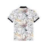 Status Quo Boys Tropical Print All-Over Polo Shirt With Contrast Collar & Half Sleeves